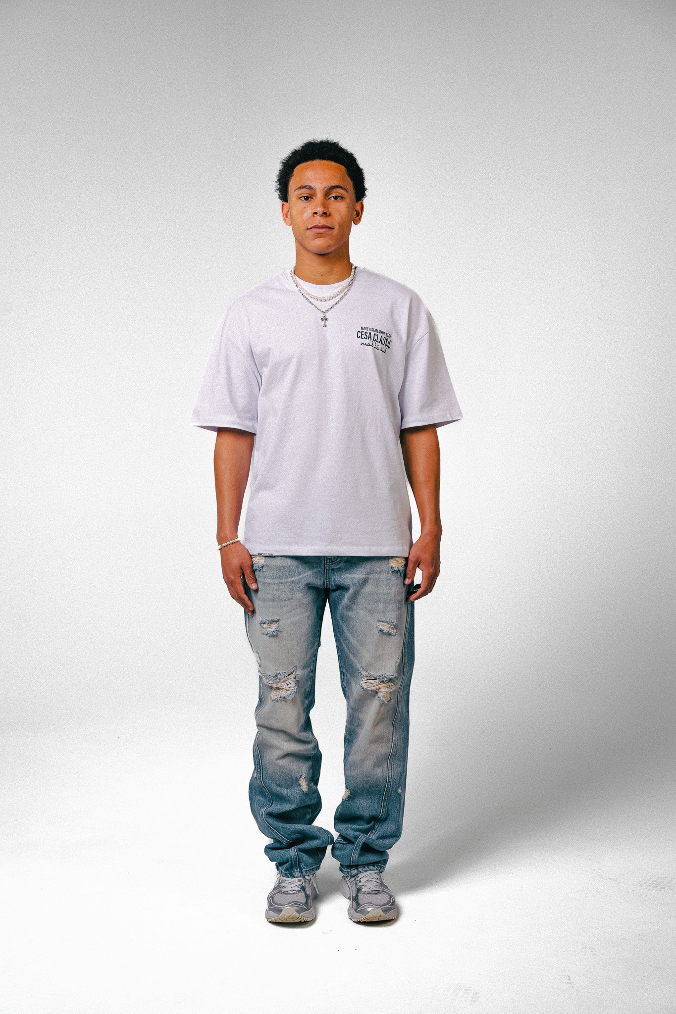 CLASSIC HEAVY SHIRT "MAKE A STATMENT-WHITE"